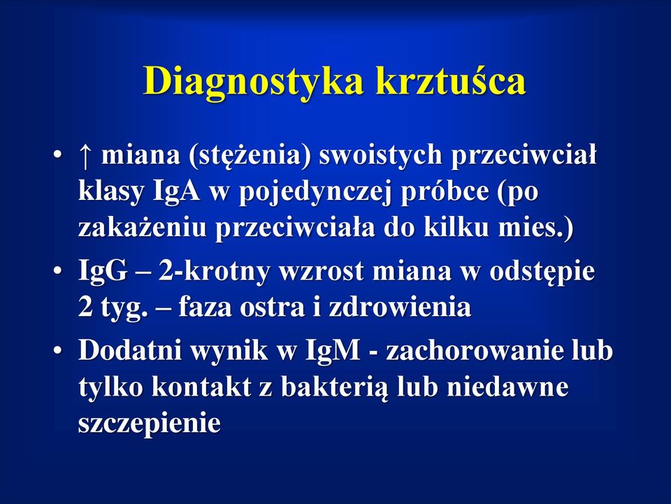 ) IgG 2-krotny wzrost miana w odstępie 2 tyg.