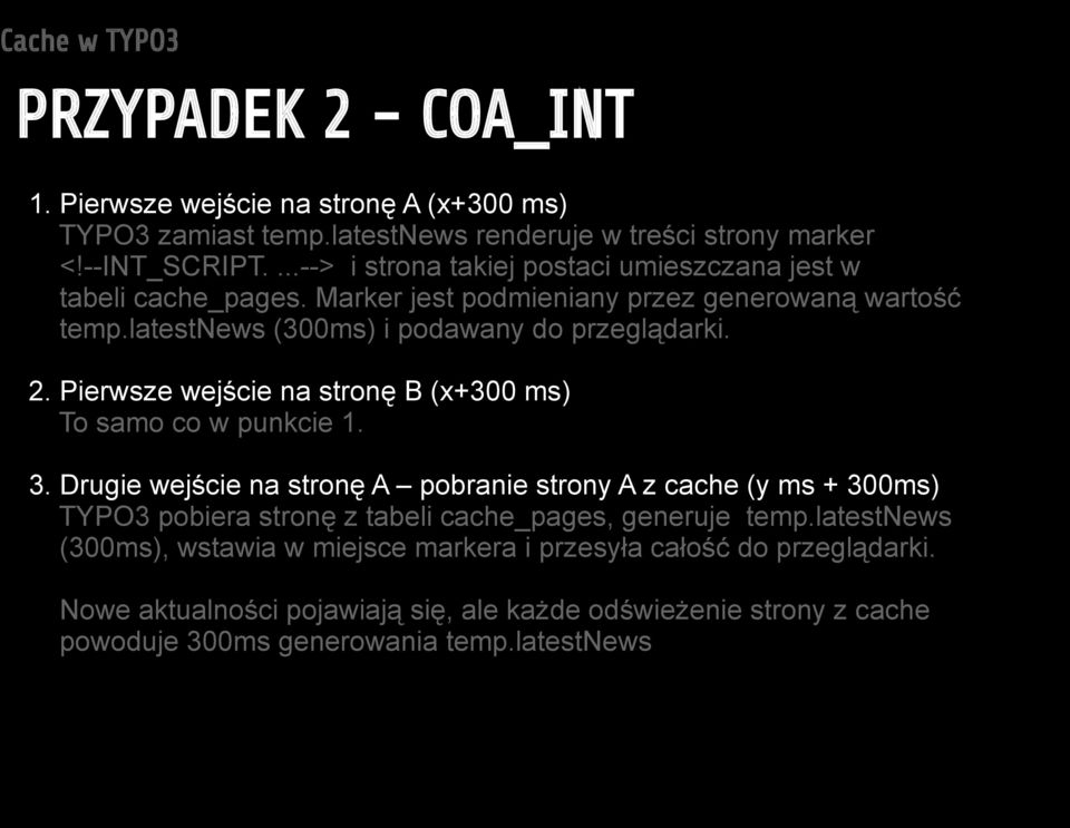 Pierwsze wejście na stronę B (x+300 ms) To samo co w punkcie 1. 3.