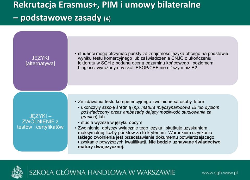 zdawania testu kompetencyjnego zwolnione są osoby, które: ukończyły szkołę średnią (np.