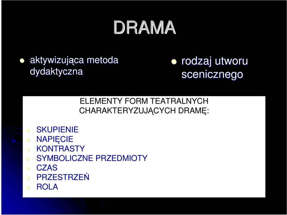 CHARAKTERYZUJĄCYCH CYCH DRAMĘ: SKUPIENIE