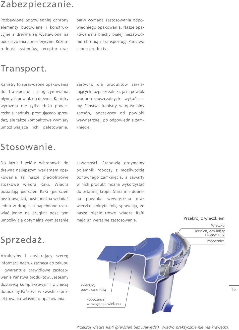 Kanistry to sprawdzone opakowania do transportu i magazynowania płynnych powłok do drewna.