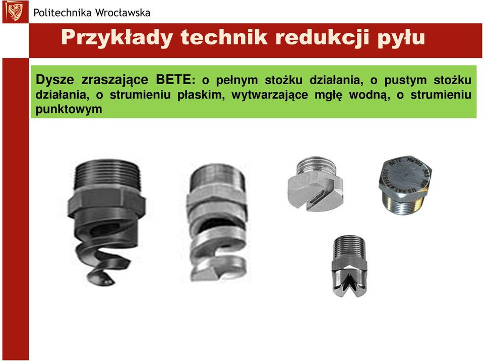 o pustym stożku działania, o strumieniu