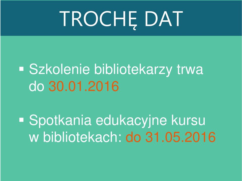 2016 Spotkania edukacyjne