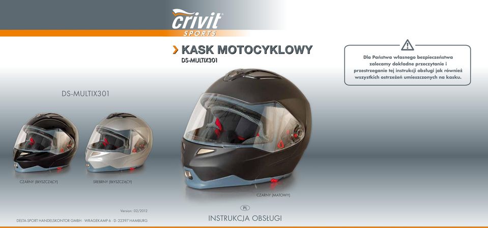 KASK MOTOCYKLOWY DS-MULTIX301 - PDF Darmowe pobieranie