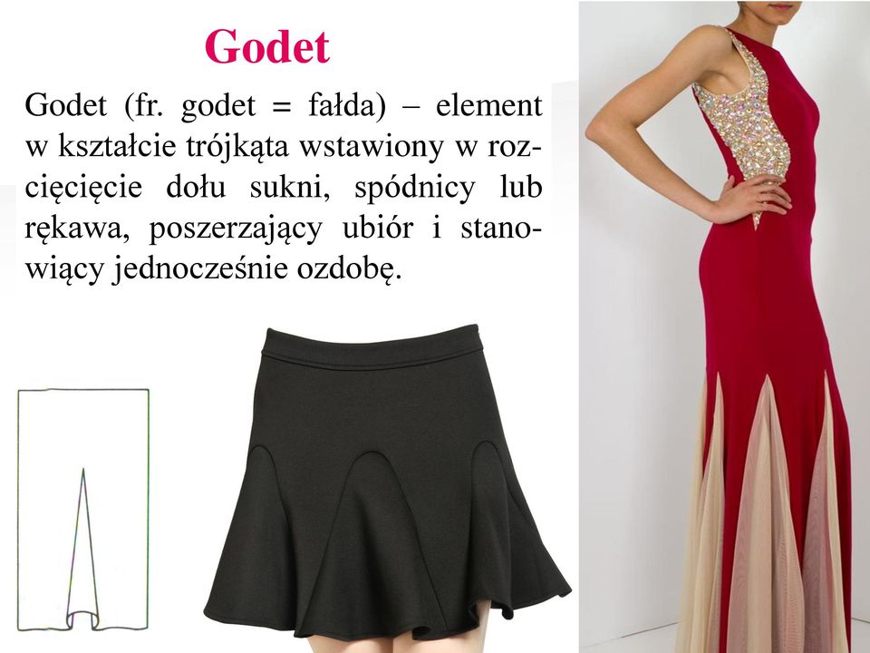 trójkąta wstawiony w rozcięcięcie dołu