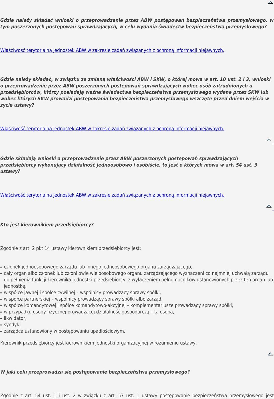 2 i 3, wnioski o przeprowadzenie przez ABW poszerzonych postępowań sprawdzających wobec osób zatrudnionych u przedsiębiorców, którzy posiadają ważne świadectwa bezpieczeństwa przemysłowego wydane