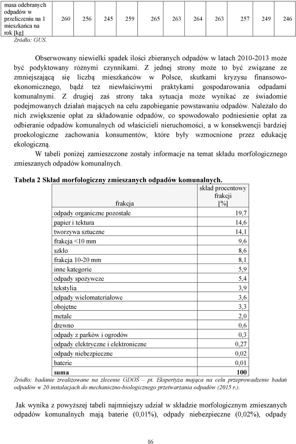 Z jednej strony może to być związane ze zmniejszającą się liczbą mieszkańców w Polsce, skutkami kryzysu finansowoekonomicznego, bądź też niewłaściwymi praktykami gospodarowania odpadami komunalnymi.