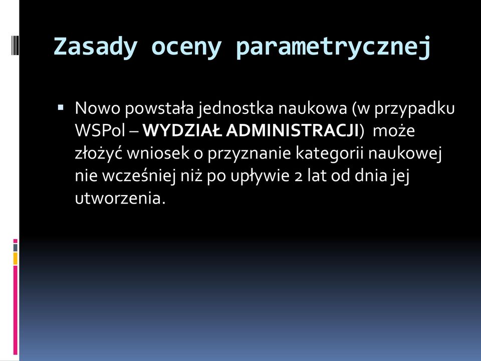 wniosek o przyznanie kategorii naukowej nie