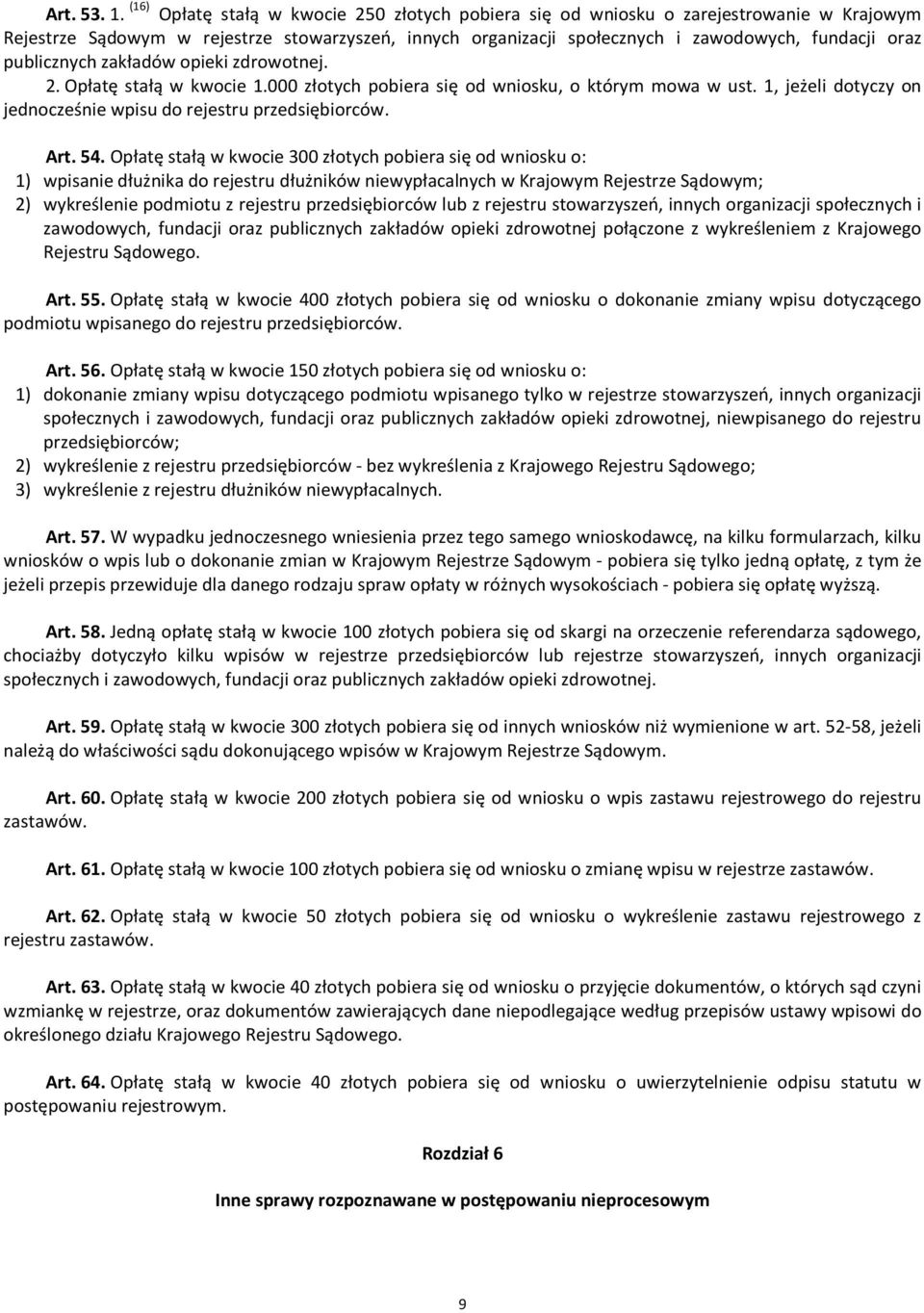 publicznych zakładów opieki zdrowotnej. 2. Opłatę stałą w kwocie 1.000 złotych pobiera się od wniosku, o którym mowa w ust. 1, jeżeli dotyczy on jednocześnie wpisu do rejestru przedsiębiorców. Art.