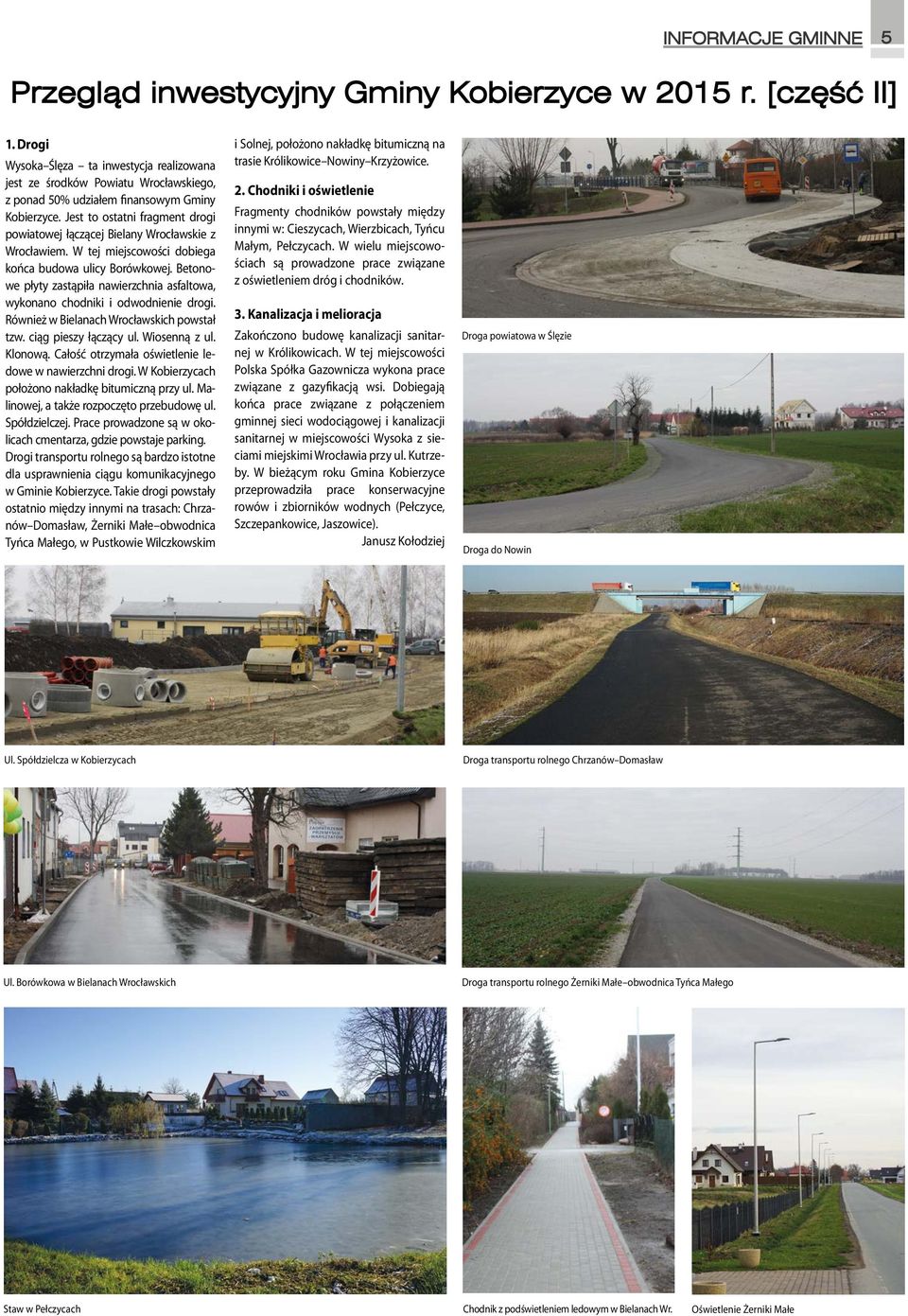Jest to ostatni fragment drogi powiatowej łączącej Bielany Wrocławskie z Wrocławiem. W tej miejscowości dobiega końca budowa ulicy Borówkowej.