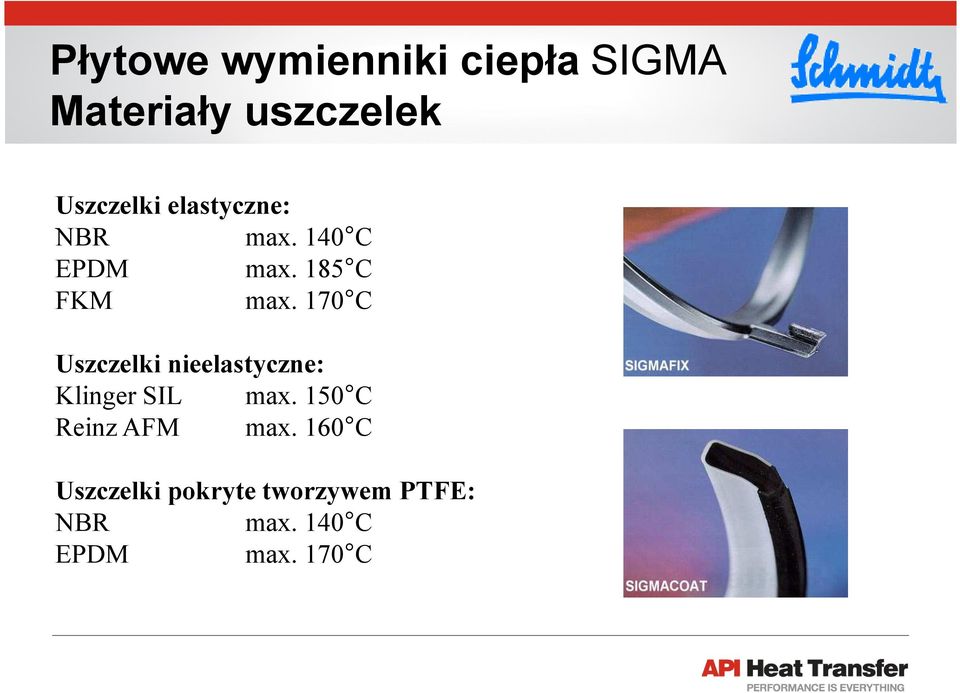 170 C Uszczelki nieelastyczne: Klinger SIL max.