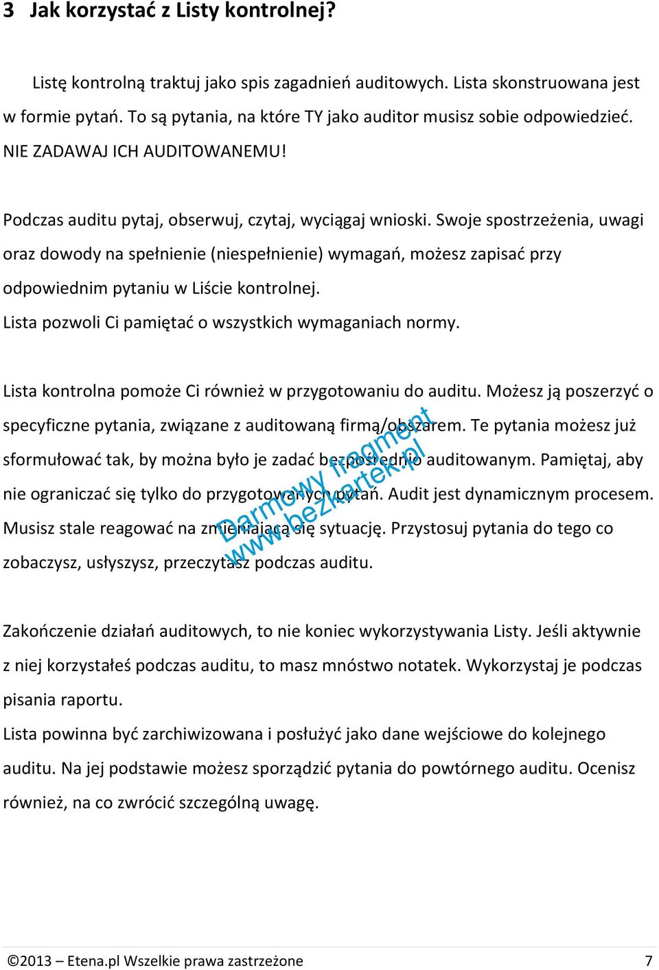 Lista kontrolna audit ISO 9001 Darmowy fragment - PDF Darmowe pobieranie