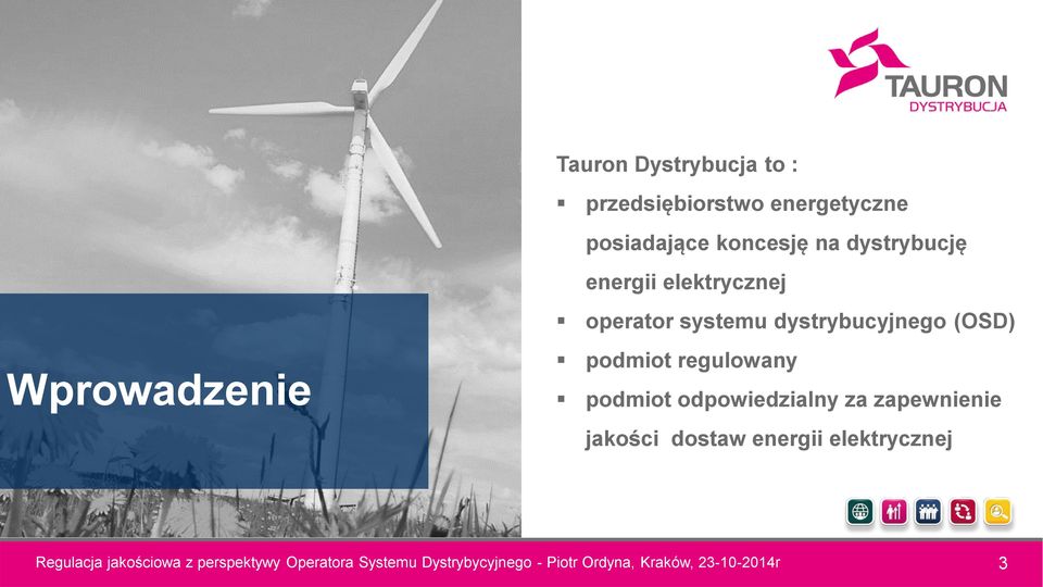 regulowany podmiot odpowiedzialny za zapewnienie jakości dostaw energii elektrycznej