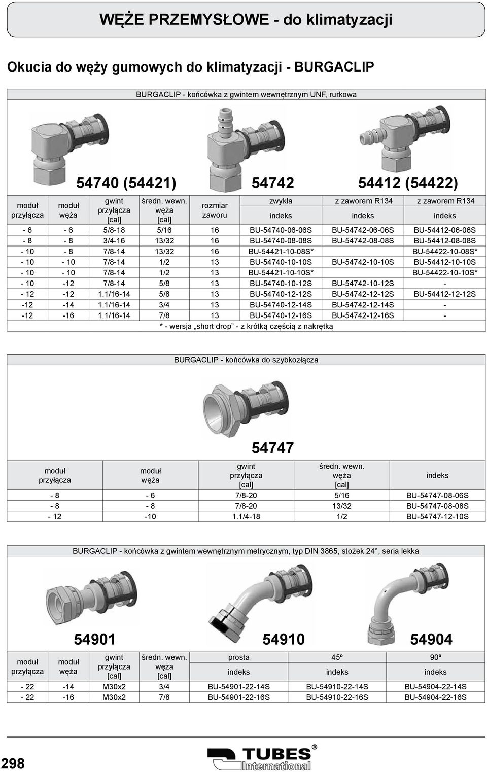 BU-54412-10-10S - 10-10 7/8-14 1/2 13 BU-54421-10-10S* BU-54422-10-10S* - 10-12 7/8-14 5/8 13 BU-54740-10-12S BU-54742-10-12S - - 12-12 1.