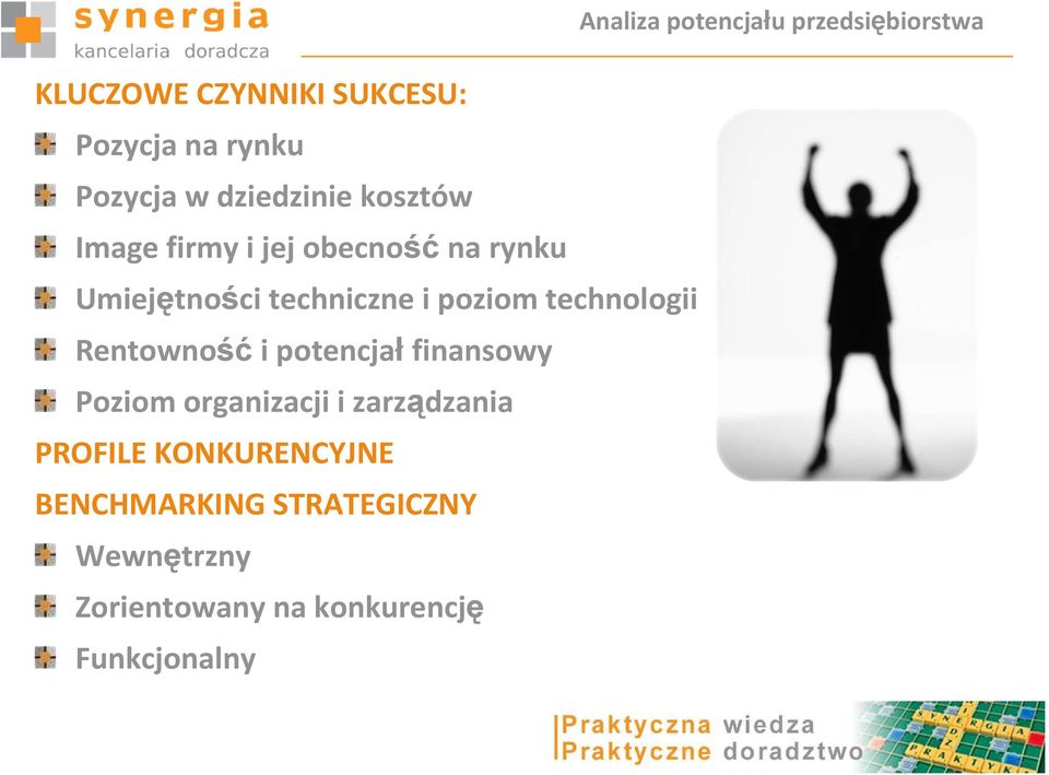 finansowy Poziom organizacji i zarządzania PROFILE KONKURENCYJNE BENCHMARKING