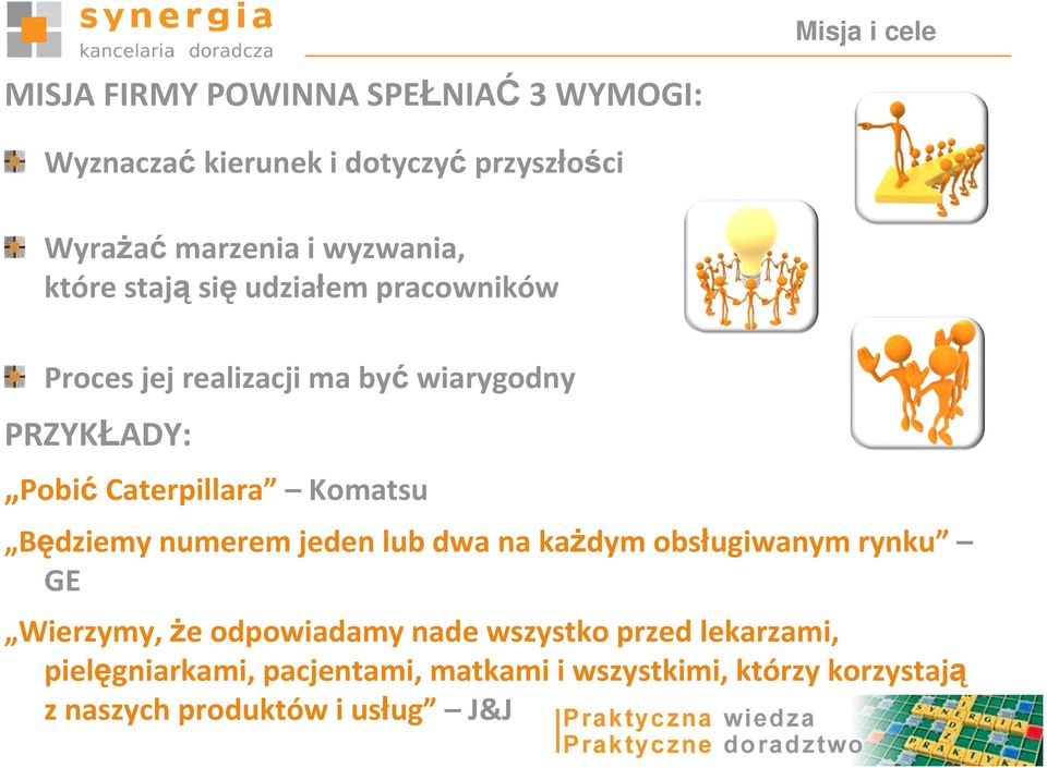 Caterpillara Komatsu Będziemy numerem jeden lub dwa na kaŝdym obsługiwanym rynku GE Wierzymy, Ŝe odpowiadamy nade