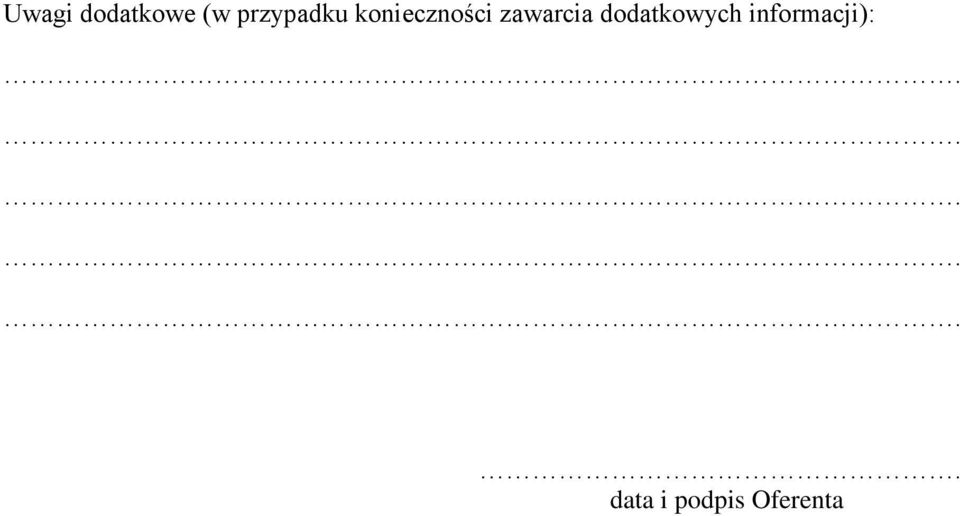zawarcia dodatkowych