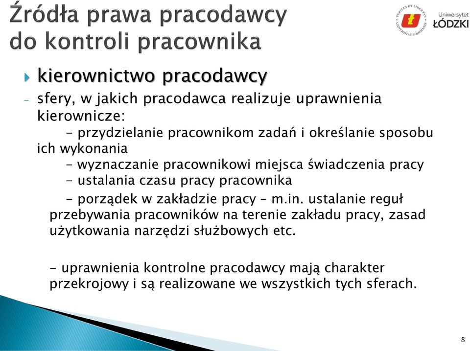 porządek w zakładzie pracy m.in.