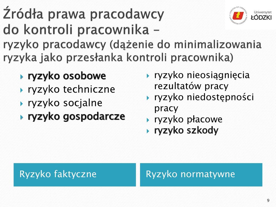 rezultatów pracy ryzyko niedostępności pracy