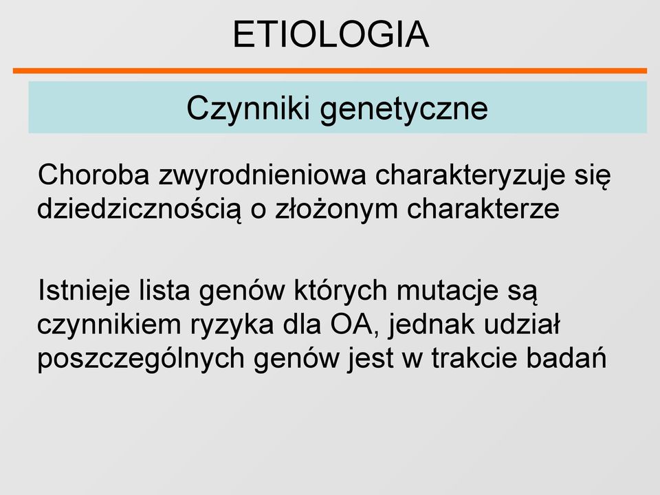 Istnieje lista genów których mutacje są czynnikiem ryzyka