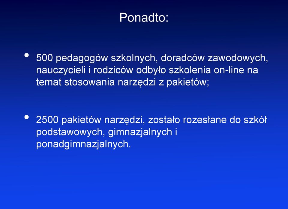 stosowania narzędzi z pakietów; 2500 pakietów narzędzi,