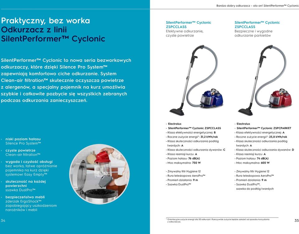 Bezpieczne i wygodne odkurzanie parkietów SilentPerformer Cyclonic to nowa seria bezworkowych odkurzaczy, które dzięki Silence Pro System zapewniają komfortowo ciche odkurzanie.