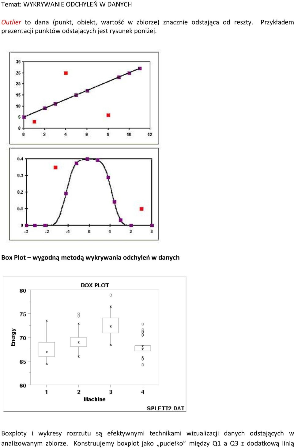 Przykładem Box Plot wygodną metodą wykrywania odchyleo w danych Boxploty i wykresy rozrzutu są
