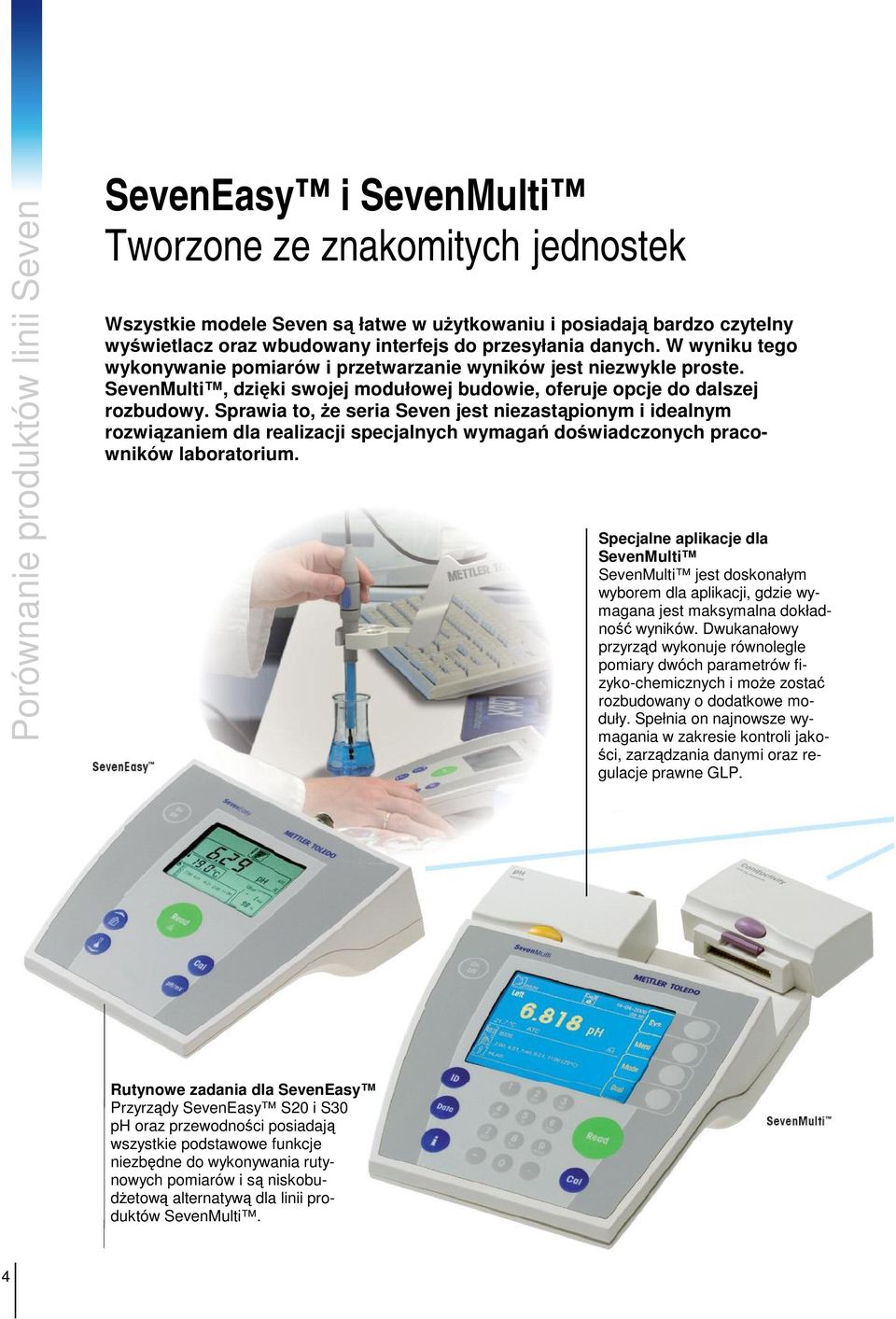 Sprawia to, e seria Seven jest niezastpionym i idealnym rozwizaniem dla realizacji specjalnych wymaga dowiadczonych pracowników laboratorium.