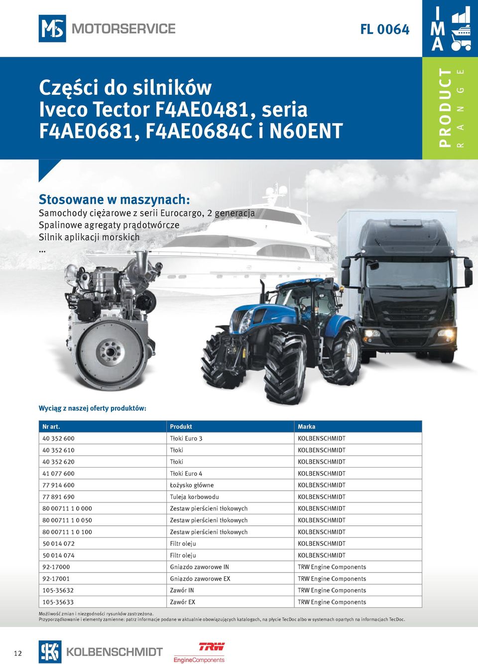690 Tuleja korbowodu KOLBENSCHMIDT 80 00711 1 0 000 Zestaw pierścieni tłokowych KOLBENSCHMIDT 80 00711 1 0 050 Zestaw pierścieni tłokowych KOLBENSCHMIDT 80 00711 1 0 100 Zestaw pierścieni tłokowych
