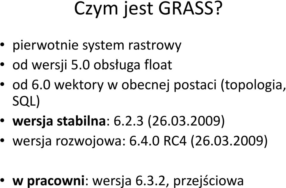 0 wektory w obecnej postaci (topologia, SQL) wersja