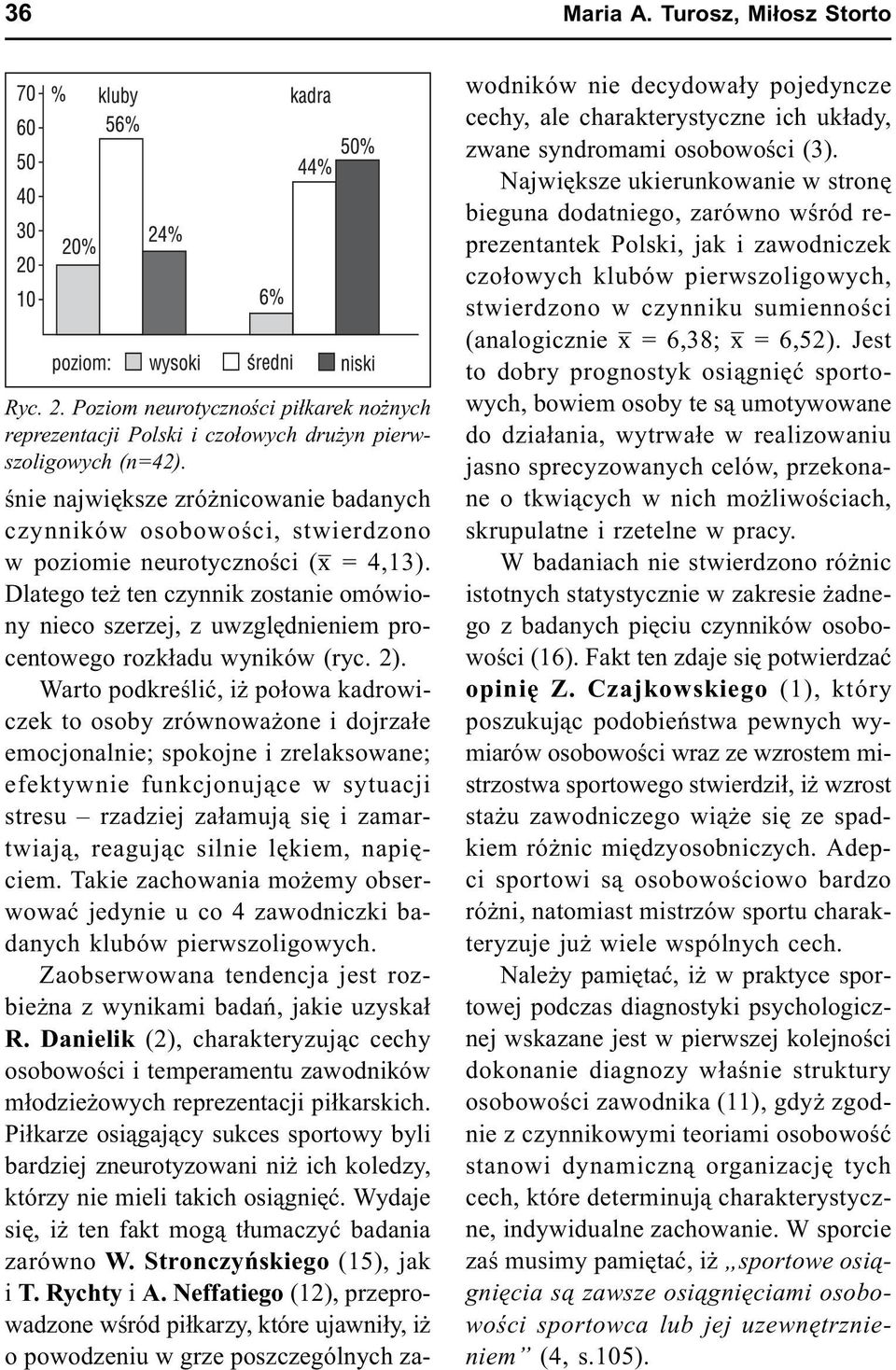 Dlatego te ten czynnik zostanie omówiony nieco szerzej, z uwzglêdnieniem procentowego rozk³adu wyników (ryc. 2).