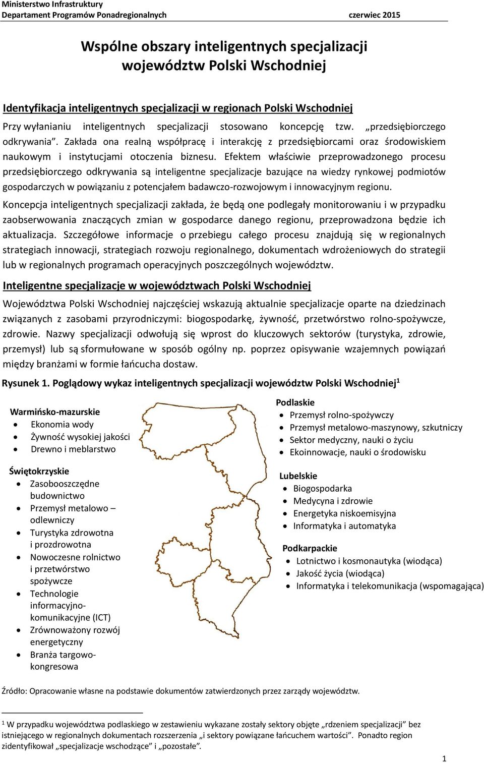 Efektem właściwie przeprowadzonego procesu przedsiębiorczego odkrywania są inteligentne specjalizacje bazujące na wiedzy rynkowej podmiotów gospodarczych w powiązaniu z potencjałem