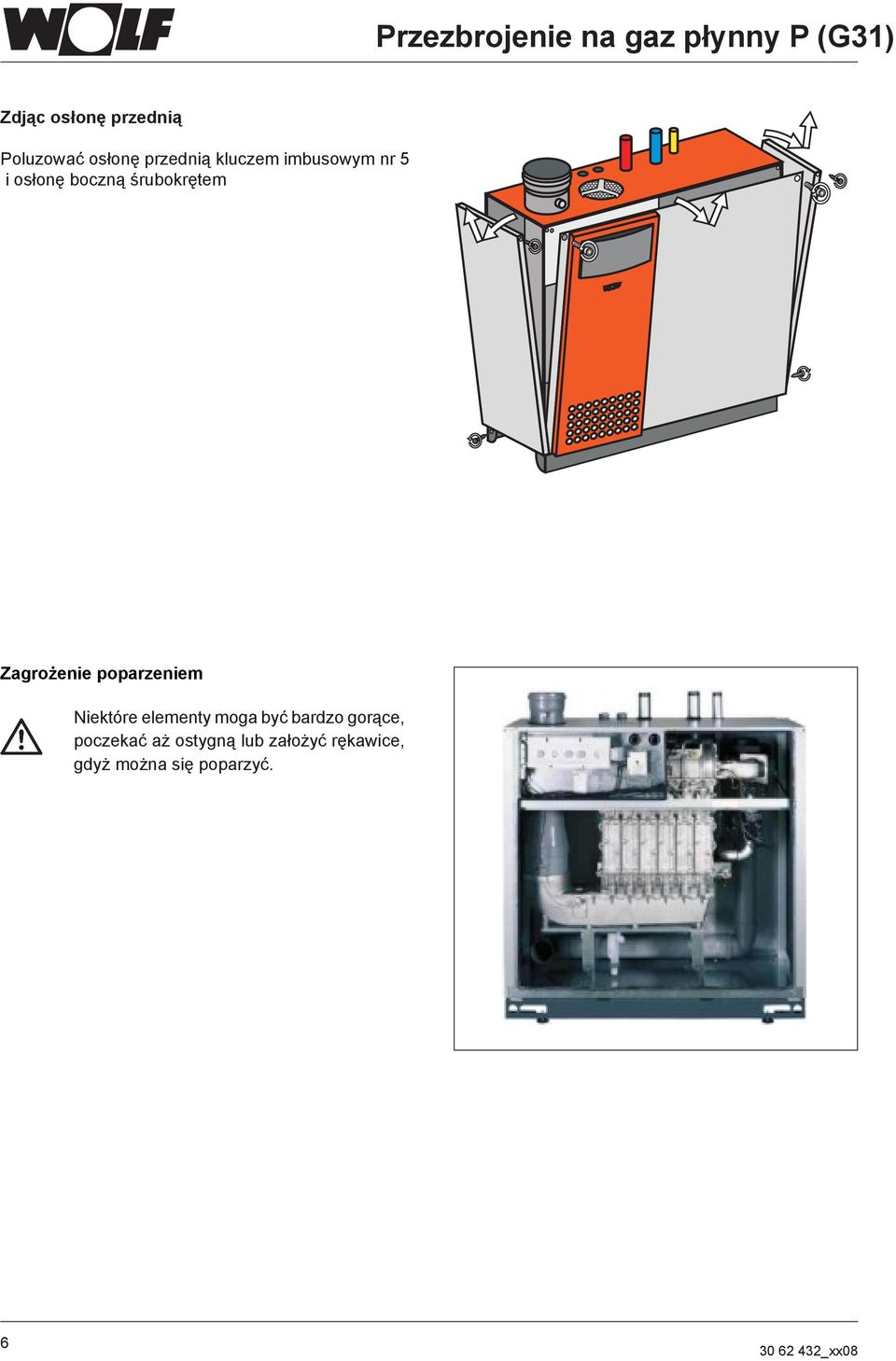 poparzeniem Niektóre elementy moga być bardzo gorące,