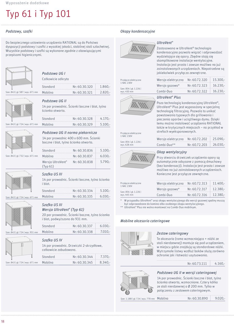 671 mm Szer. 843 gł. 724 wys. 671 mm Szer. 843 gł. 724 wys. 931 mm Szer. 843 gł. 724 wys. 671 mm Podstawa UG I Całkowicie odkryta Standard Nr: 60.30.320 Mobilna Nr: 60.30.321 Podstawa UG II 14 par prowadnic.