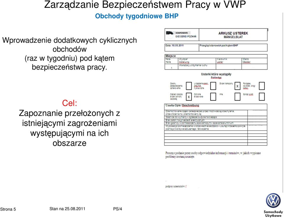 bezpieczeństwa pracy.