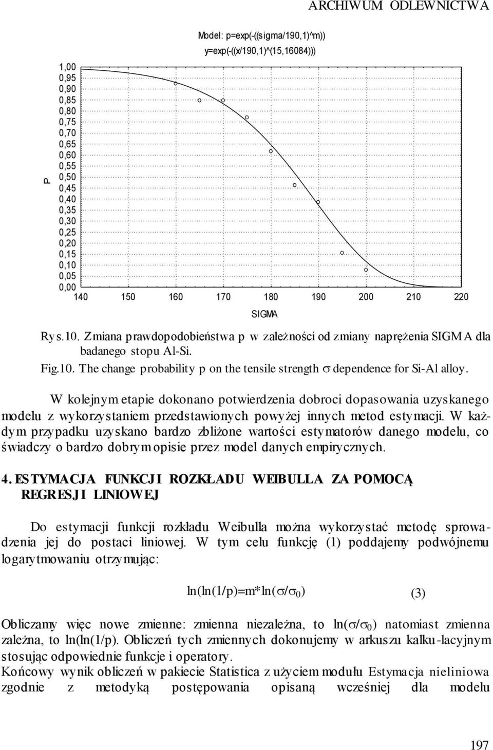 W kolejnym etapie dokonano potwierdzenia dobroci dopasowania uzyskanego modelu z wykorzystaniem przedstawionych powyżej innych metod estymacji.