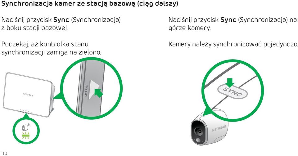 Poczekaj, aż kontrolka stanu synchronizacji zamiga na zielono.