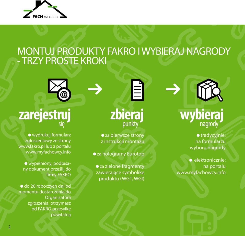 info wypełniony, podpisany dokument prześlij do firmy FAKRO do 20 roboczych dni od momentu dostarczenia do Organizatora zgłoszenia, otrzymasz od FAKRO