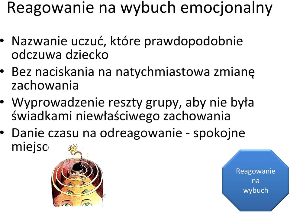 Wyprowadzenie reszty grupy, aby nie była świadkami niewłaściwego