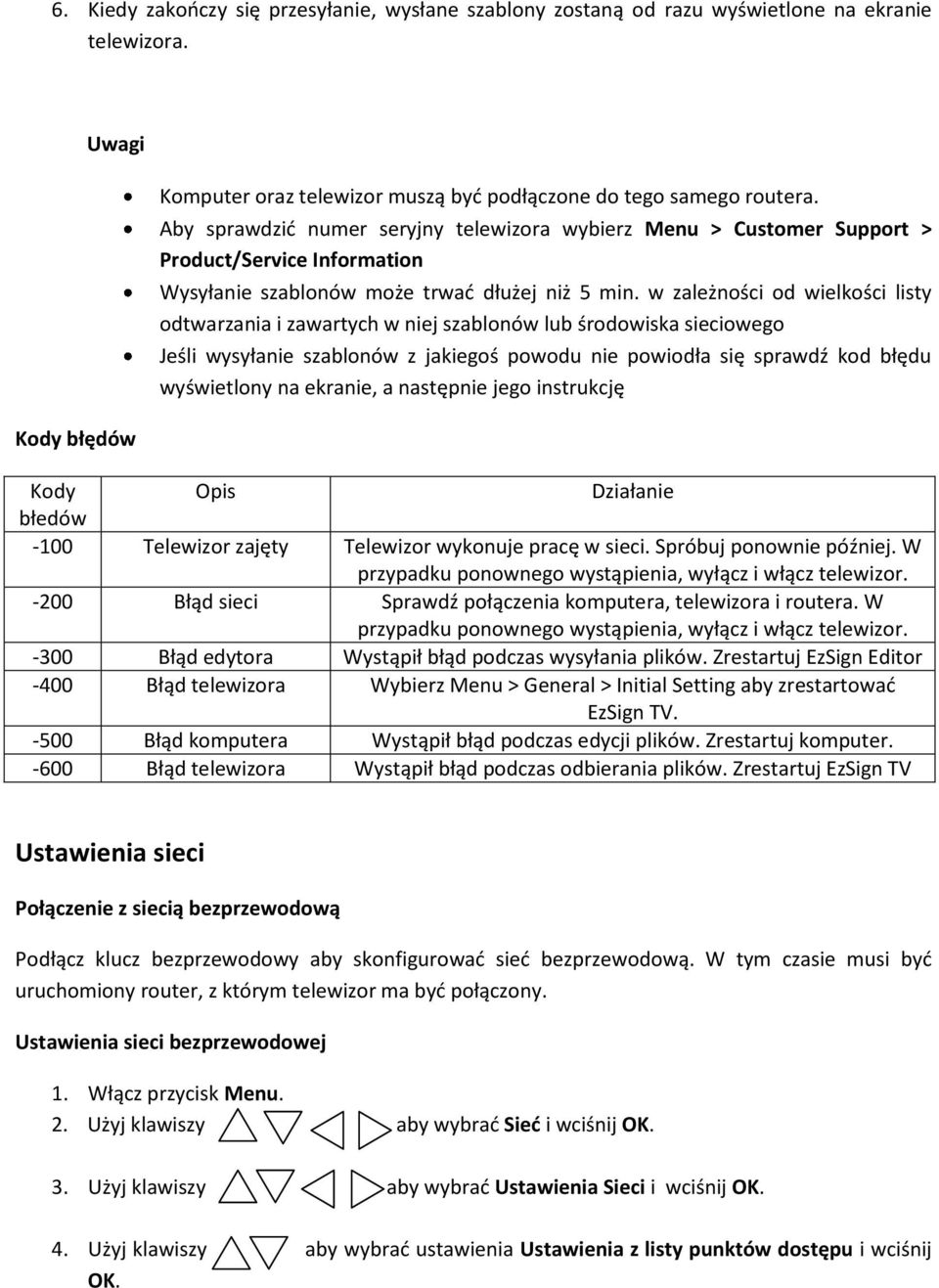 w zależności od wielkości listy odtwarzania i zawartych w niej szablonów lub środowiska sieciowego Jeśli wysyłanie szablonów z jakiegoś powodu nie powiodła się sprawdź kod błędu wyświetlony na