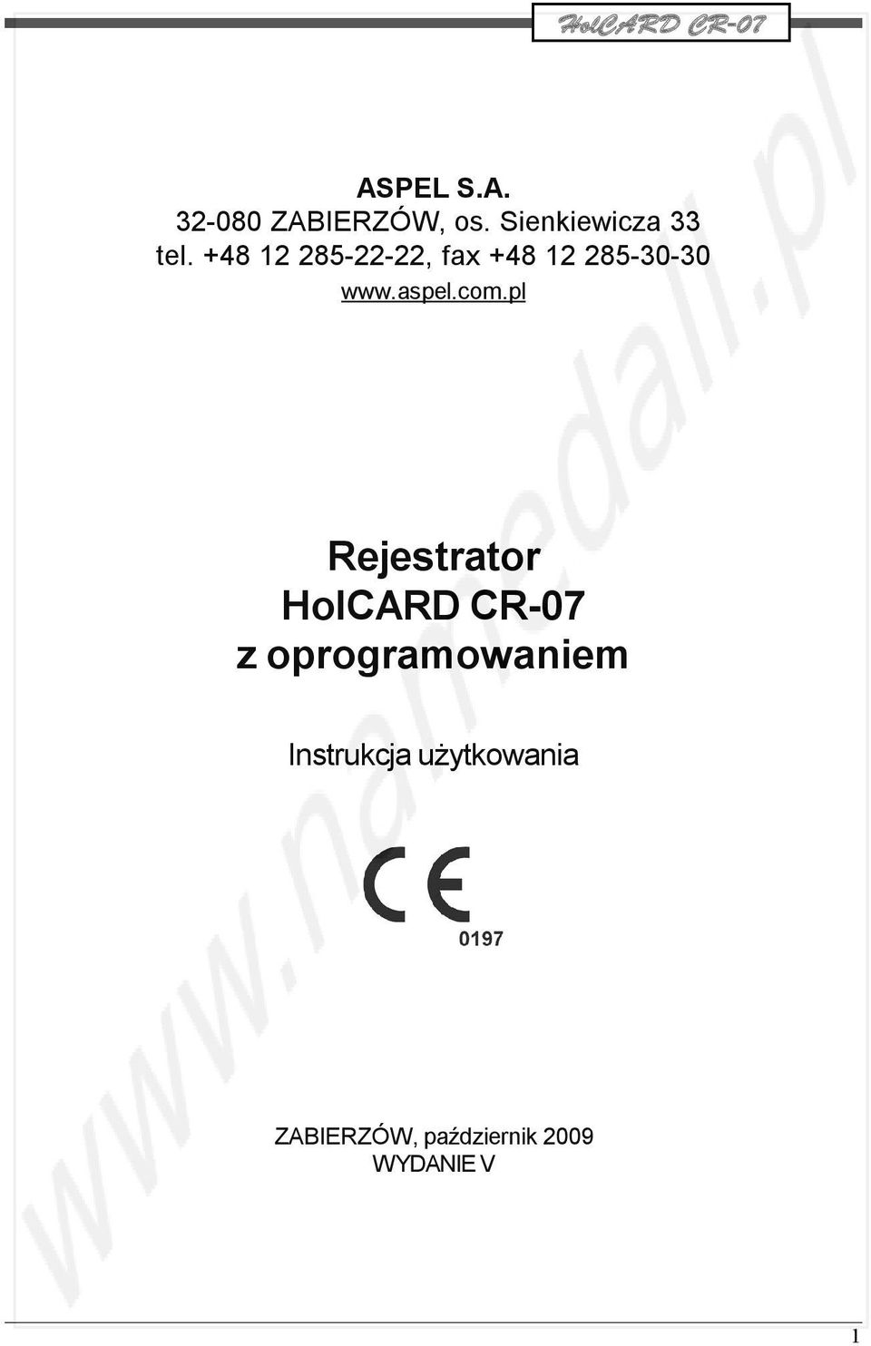pl Rejestrator HolCARD CR-07 z oprogramowaniem