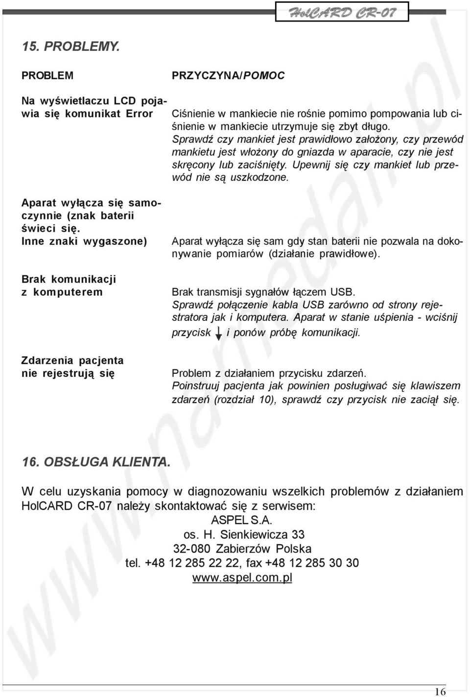 Aparat wyłącza się samoczynnie (znak baterii świeci się.