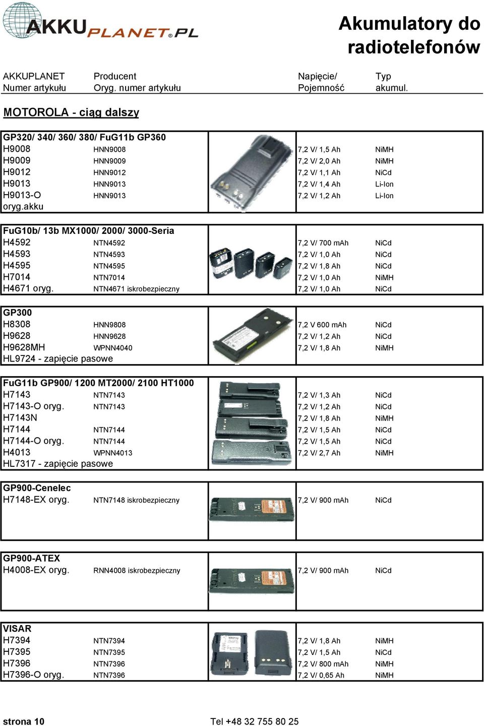 HNN9013 7,2 V/ 1,2 Ah Li-Ion oryg.