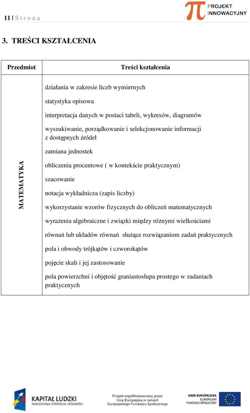 porządkowanie i selekcjonowanie informacji z dostępnych źródeł zamiana jednostek MATEMATYKA obliczenia procentowe ( w kontekście praktycznym) szacowanie notacja wykładnicza (zapis