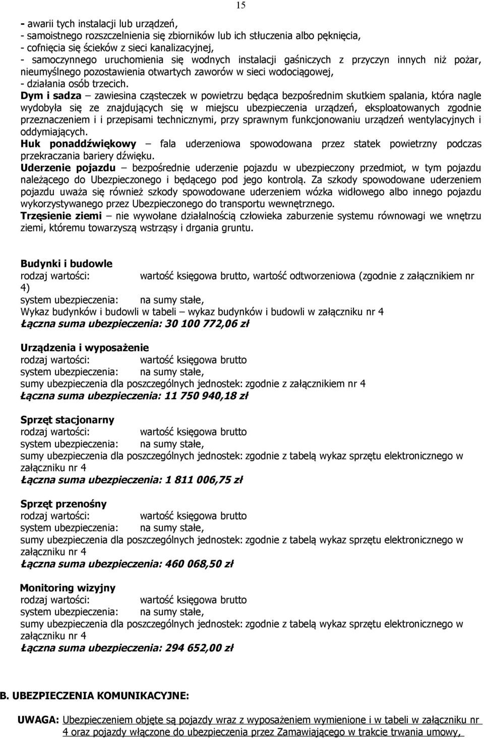 Dym i sadza zawiesina cząsteczek w powietrzu będąca bezpośrednim skutkiem spalania, która nagle wydobyła się ze znajdujących się w miejscu ubezpieczenia urządzeń, eksploatowanych zgodnie