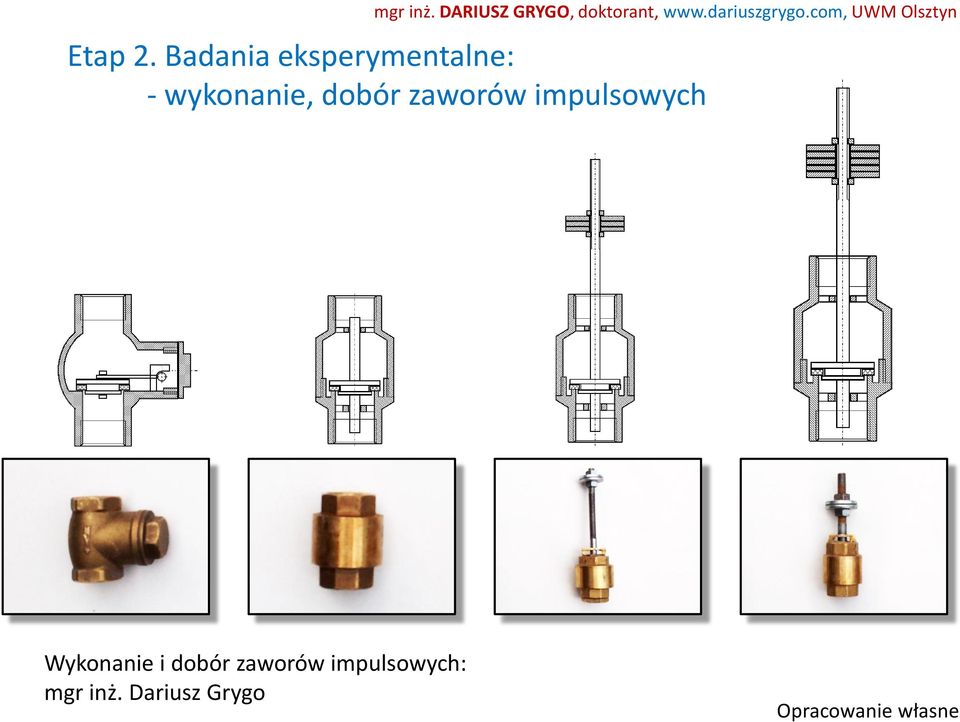 dobór zaworów impulsowych Wykonanie i