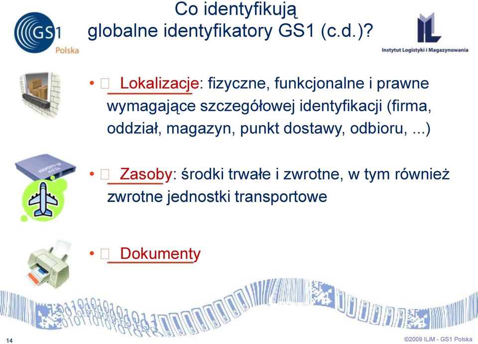 identyfikacji (firma, oddział, magazyn, punkt dostawy, odbioru,.