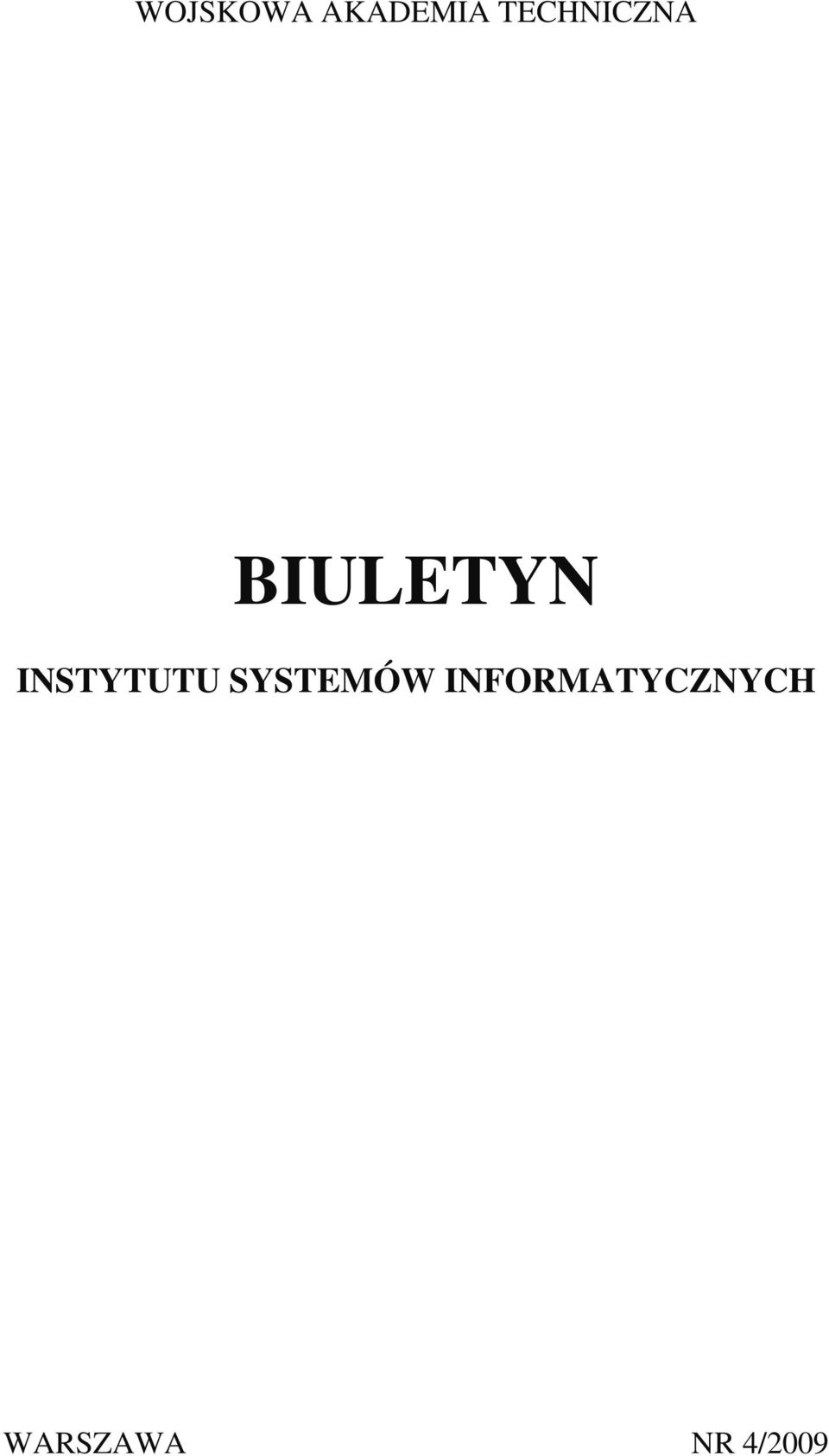 INSTYTUTU SYSTEMÓW