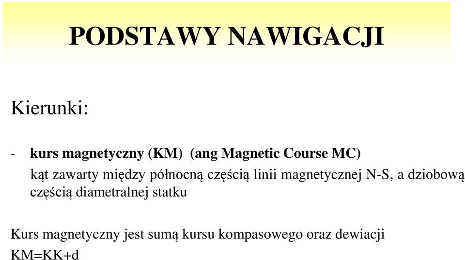 magnetycznej N-S, a dziobową częścią diametralnej
