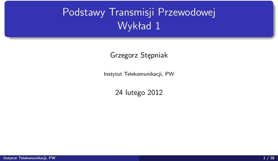Instytut Telekomunikacji, PW 24